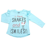 Girls Full Sleeves Jersey T-Shirt - Light Blue, Kids, Girls T-Shirts, Chase Value, Chase Value