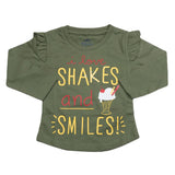Girls Full Sleeves Jersey T-Shirt - Green, Kids, Girls T-Shirts, Chase Value, Chase Value