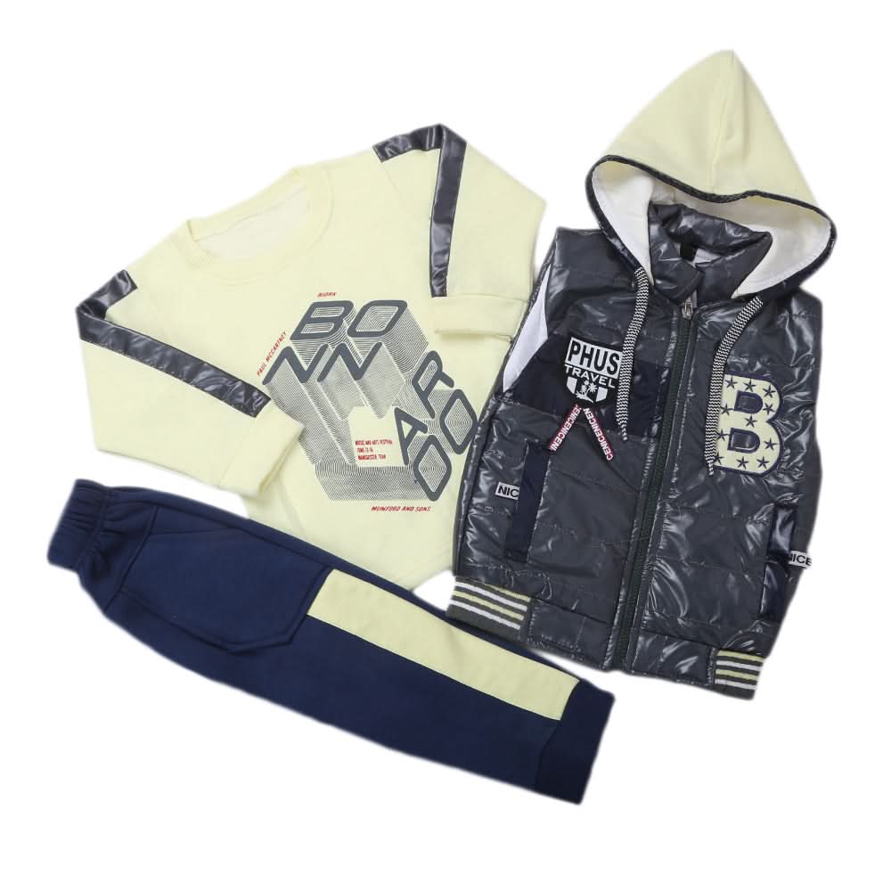 Boys 3 Piece Full Sleeves Suit - Light Green, Kids, Boys Sets And Suits, Chase Value, Chase Value