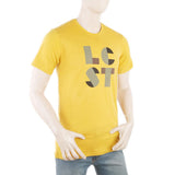 Men's Round Neck Half Sleeves T-Shirt - Mustard, Men, T-Shirts And Polos, Chase Value, Chase Value