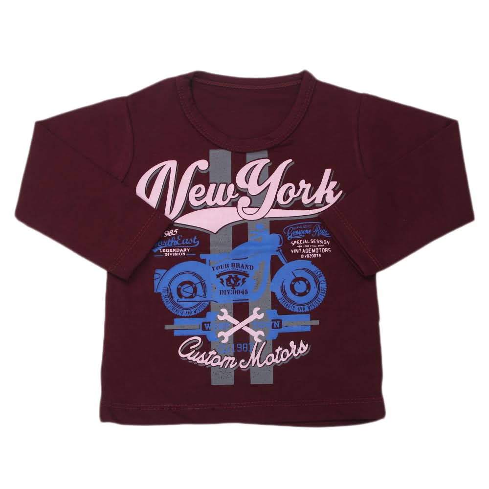 Boys Full Sleeves T-Shirt - Dark Purple, Kids, Boys T-Shirts, Chase Value, Chase Value