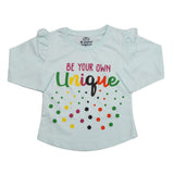 Girls Full Sleeves Jersey T-Shirt - Cyan, Kids, Girls T-Shirts, Chase Value, Chase Value