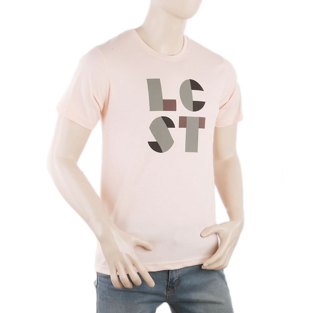 Men's Round Neck Half Sleeves T-Shirt - Peach, Men, T-Shirts And Polos, Chase Value, Chase Value