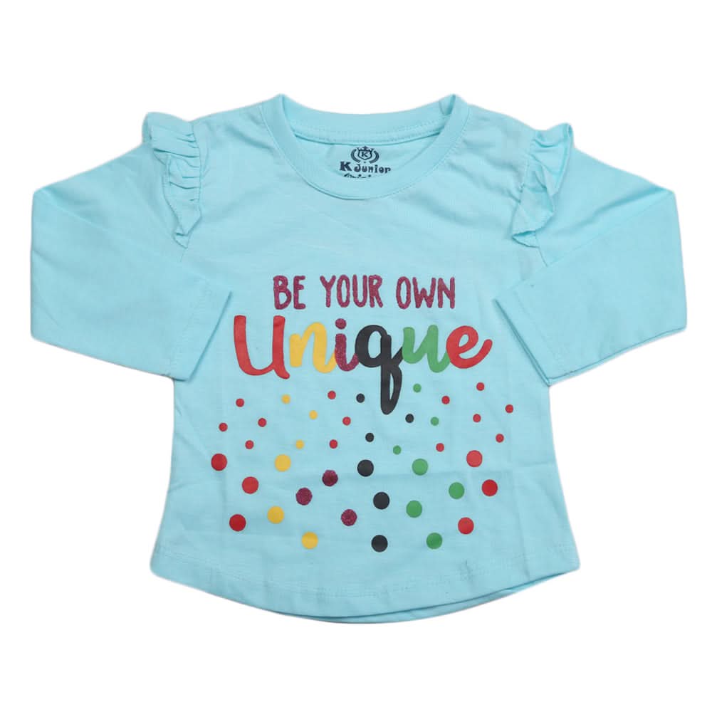 Girls Full Sleeves Jersey T-Shirt - Blue, Kids, Girls T-Shirts, Chase Value, Chase Value