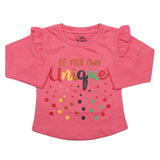 Girls Full Sleeves Jersey T-Shirt - Pink, Kids, Girls T-Shirts, Chase Value, Chase Value