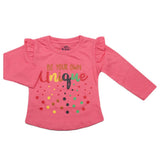 Girls Full Sleeves Jersey T-Shirt - Pink, Kids, Girls T-Shirts, Chase Value, Chase Value
