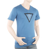 Men's Round Neck Half Sleeves T-Shirt - Steel Blue, Men, T-Shirts And Polos, Chase Value, Chase Value