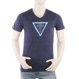 Men's Round Neck Half Sleeves T-Shirt - Navy Blue, Men, T-Shirts And Polos, Chase Value, Chase Value