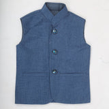 Boys Jute Waist Coat - Steel Blue, Kids, Boys Waistcoats, Chase Value, Chase Value