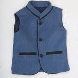 Boys Jute Fancy Waist Coat - Steel Blue, Kids, Boys Waistcoats, Chase Value, Chase Value