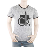 Men's Round Neck Half Sleeves T-Shirt - Grey, Men, T-Shirts And Polos, Chase Value, Chase Value