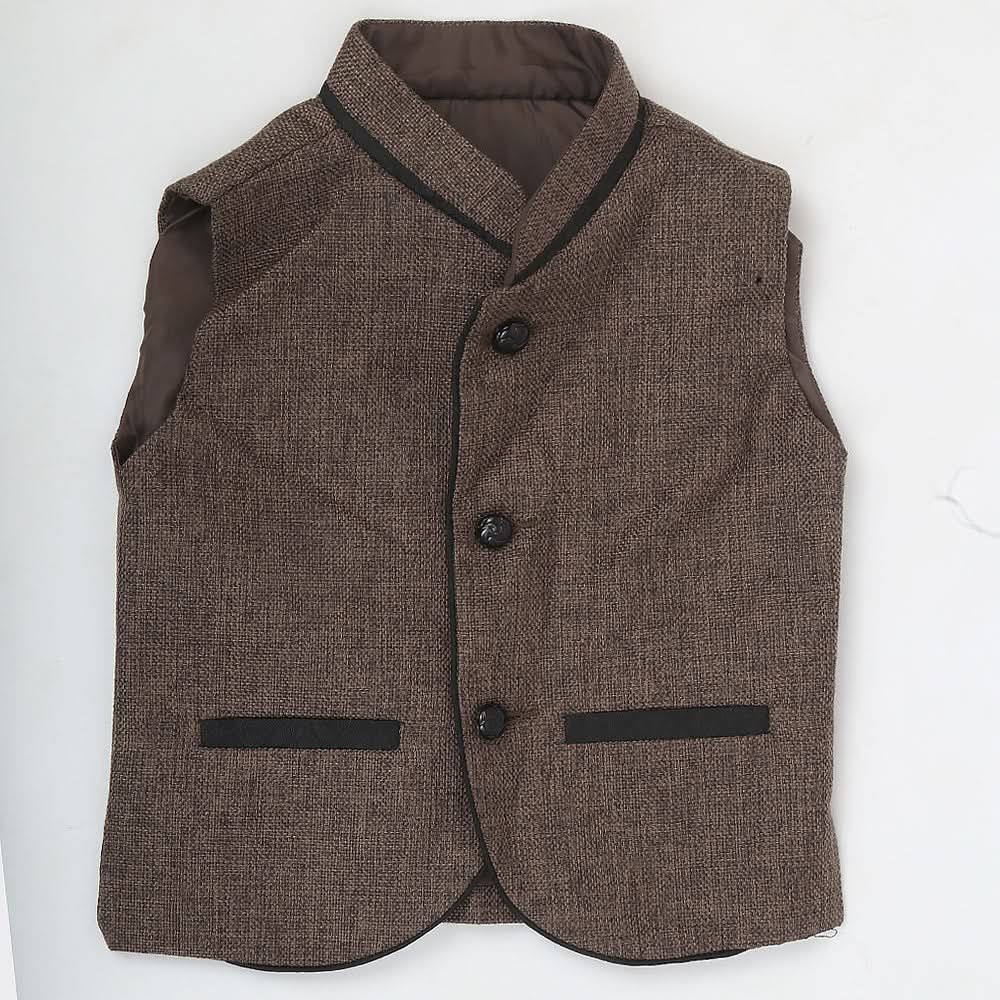 Boys Jute Fancy Waist Coat - Olive Green, Kids, Boys Waistcoats, Chase Value, Chase Value