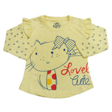 Girls Full Sleeves Jersey T-Shirt - Yellow, Kids, Girls T-Shirts, Chase Value, Chase Value
