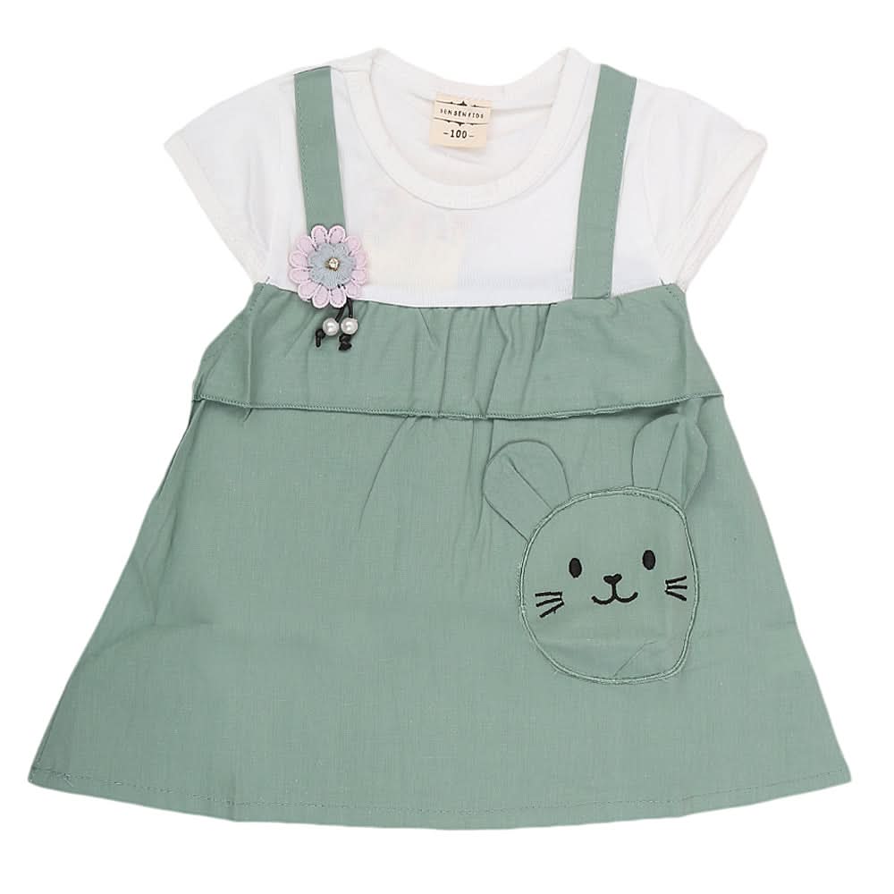Newborn Girls Frock - Green, Kids, NB Girls Frocks, Chase Value, Chase Value