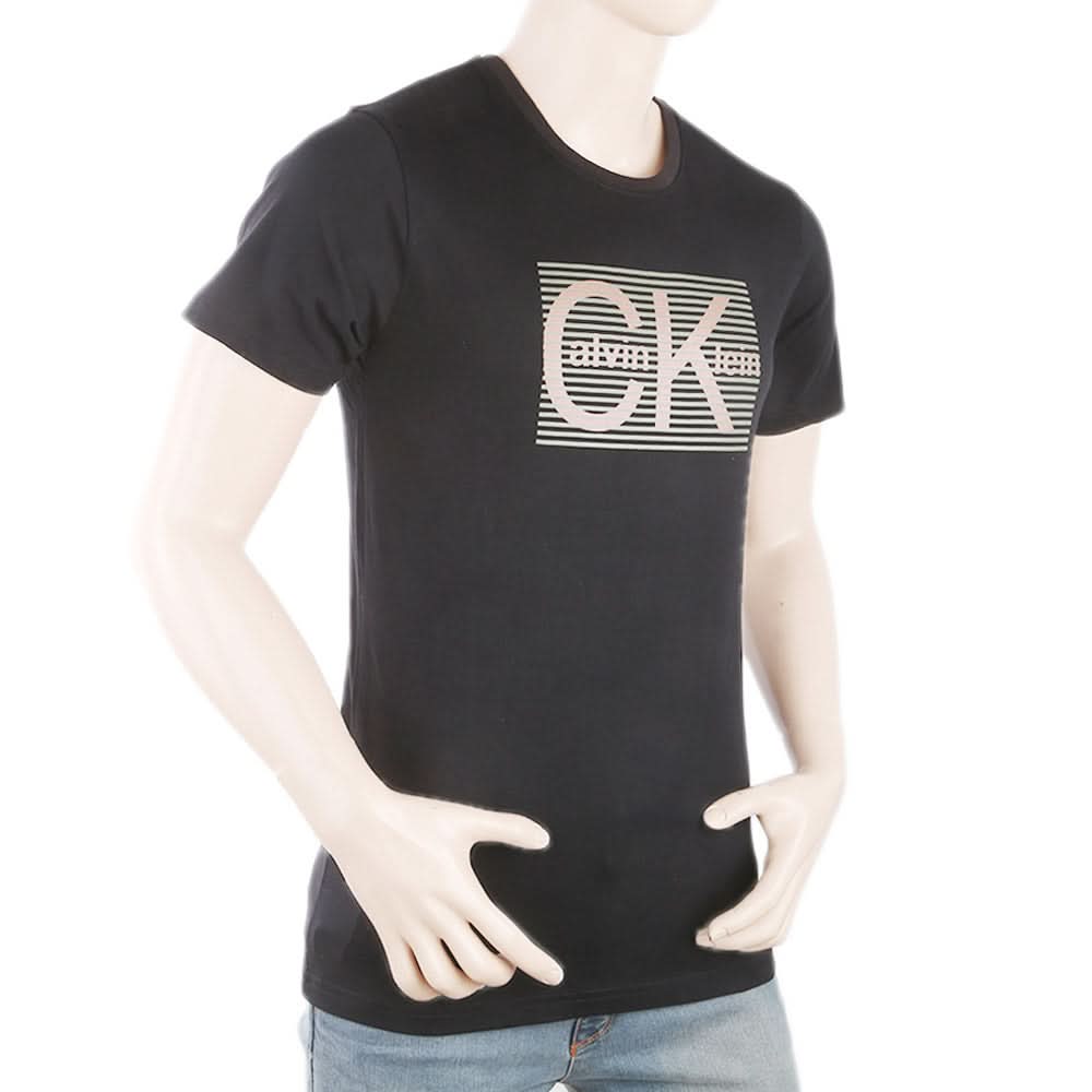 Men's Round Neck Half Sleeves T-Shirt - Black, Men, T-Shirts And Polos, Chase Value, Chase Value