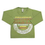Boys Full Sleeves T-Shirt 8736 - Green, Kids, Boys T-Shirts, Chase Value, Chase Value