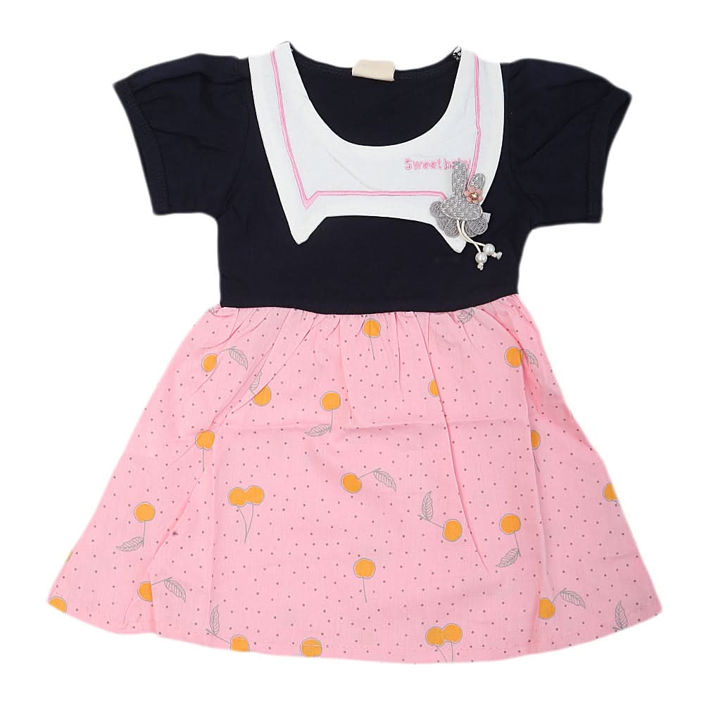 Newborn Girls Frock - Navy Blue, Kids, NB Girls Frocks, Chase Value, Chase Value