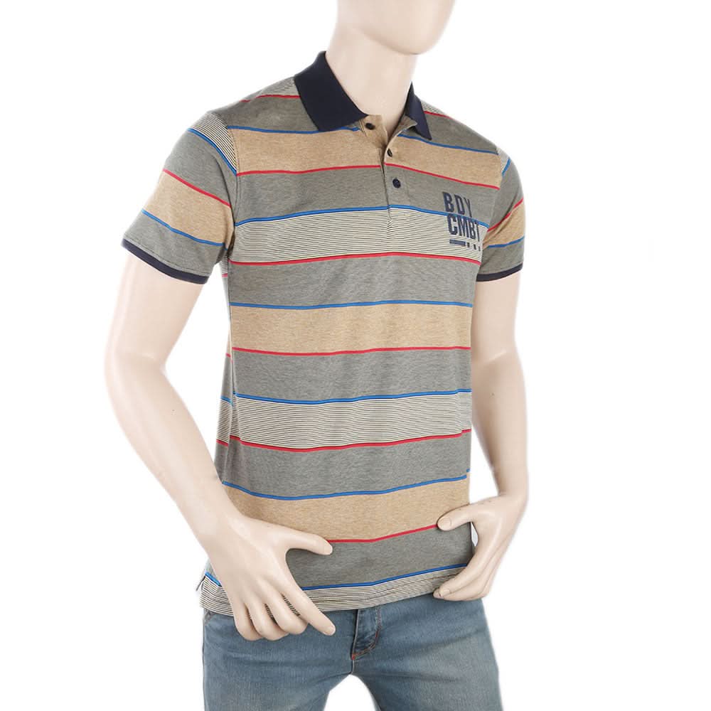 Men's Yarn Dyed Half Sleeves Polo T-Shirt - Green, Men, T-Shirts And Polos, Chase Value, Chase Value