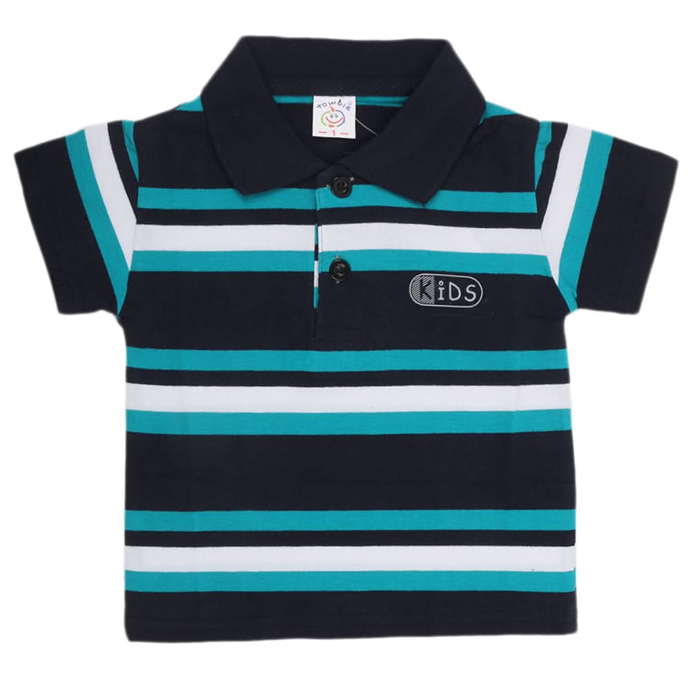 Newborn Boys Yarn Dyed T-Shirt - Sea Green, Kids, NB Boys Shirts And T-Shirts, Chase Value, Chase Value