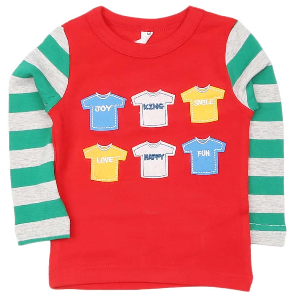 Boys Full Sleeves T-Shirt - Red, Kids, Boys T-Shirts, Chase Value, Chase Value