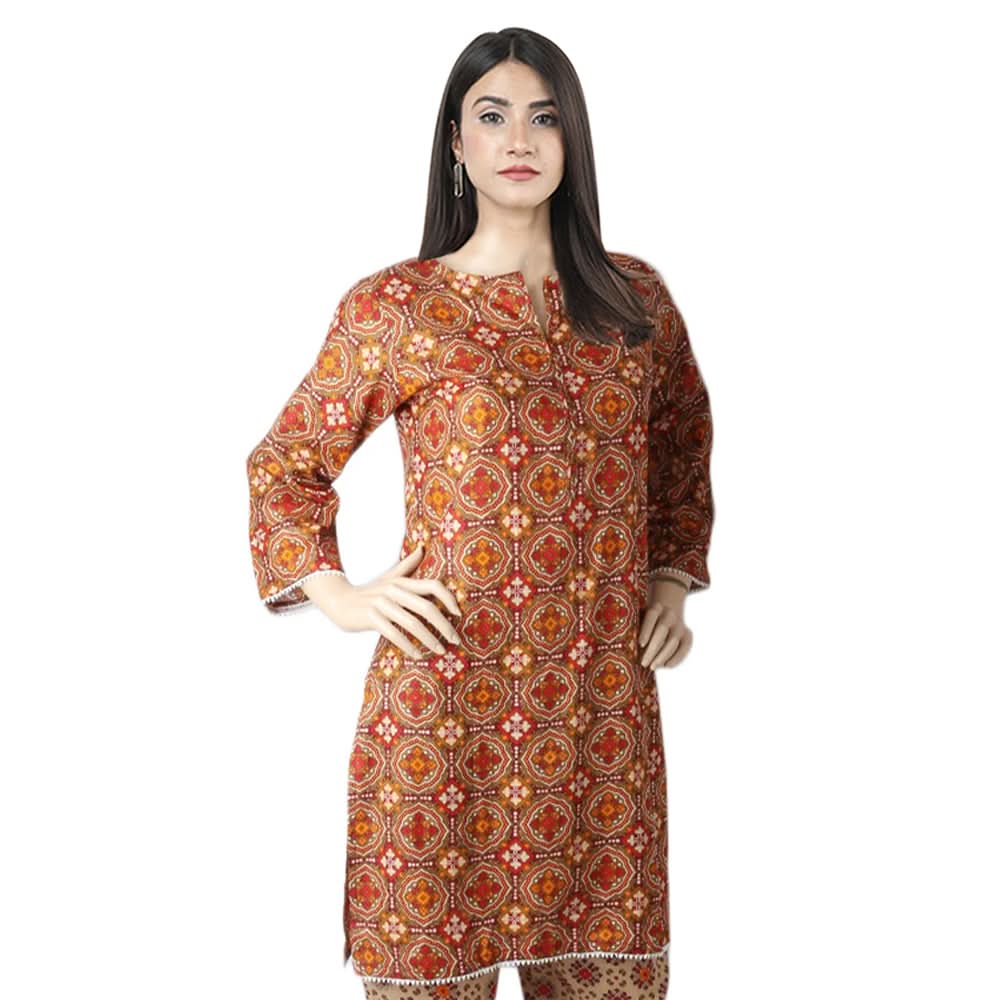 Mahnoor Printed Un-Stitched 1pcs Cotton Kurti - 16, Women, Unstitched Kurti, United Textiles, Chase Value