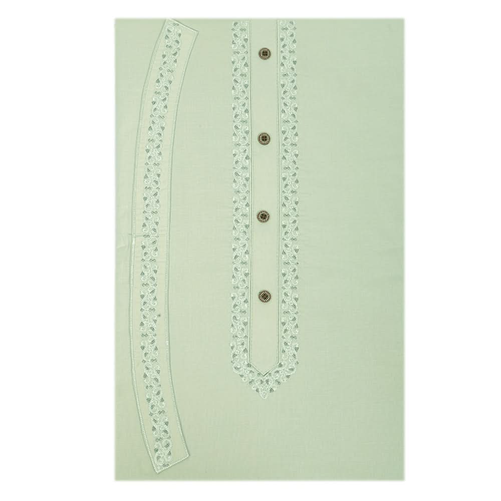 Men's Mashriq Embroidered Un-Stitched Suit - Light-Green, Men, Unstitched Fabric, Chase Value, Chase Value