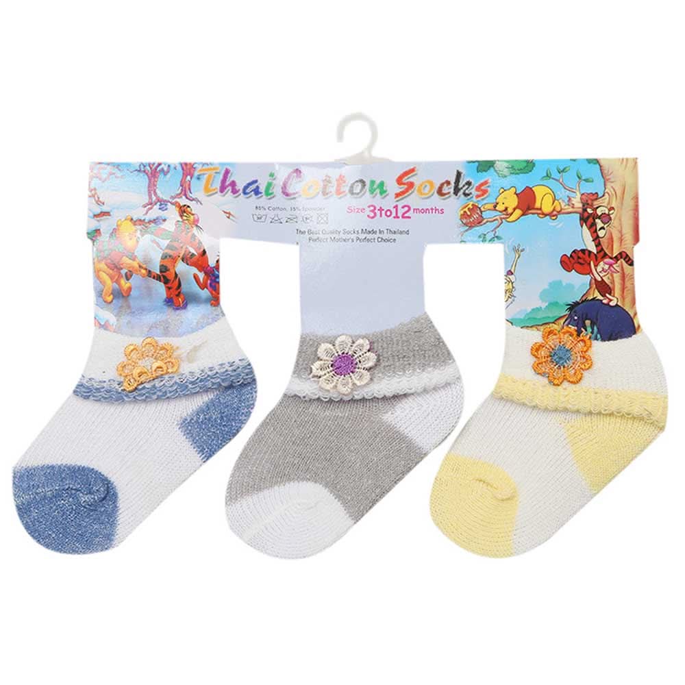 Newborn Socks Pack Of 3 - L, Newborn Caps, Shoes & Socks, Chase Value, Chase Value