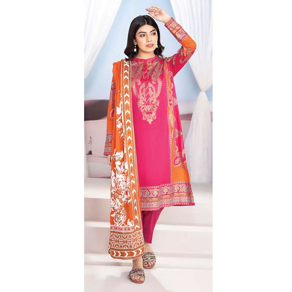 LimeLight Summer 3Pcs Unstitched Suit - Magenta, Women, 3Pcs Shalwar Suit, Limelight, Chase Value