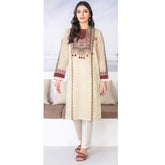 LimeLight Summer 1Pcs Unstitched Kurti - Cream, Women, Unstitched Kurti, Limelight, Chase Value