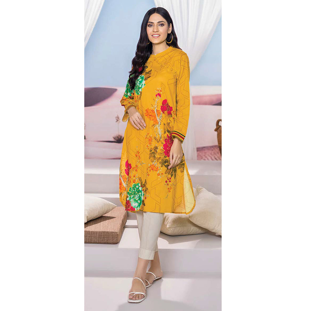 LimeLight Summer 1Pcs Unstitched Kurti - Yellow, Women, Unstitched Kurti, Limelight, Chase Value