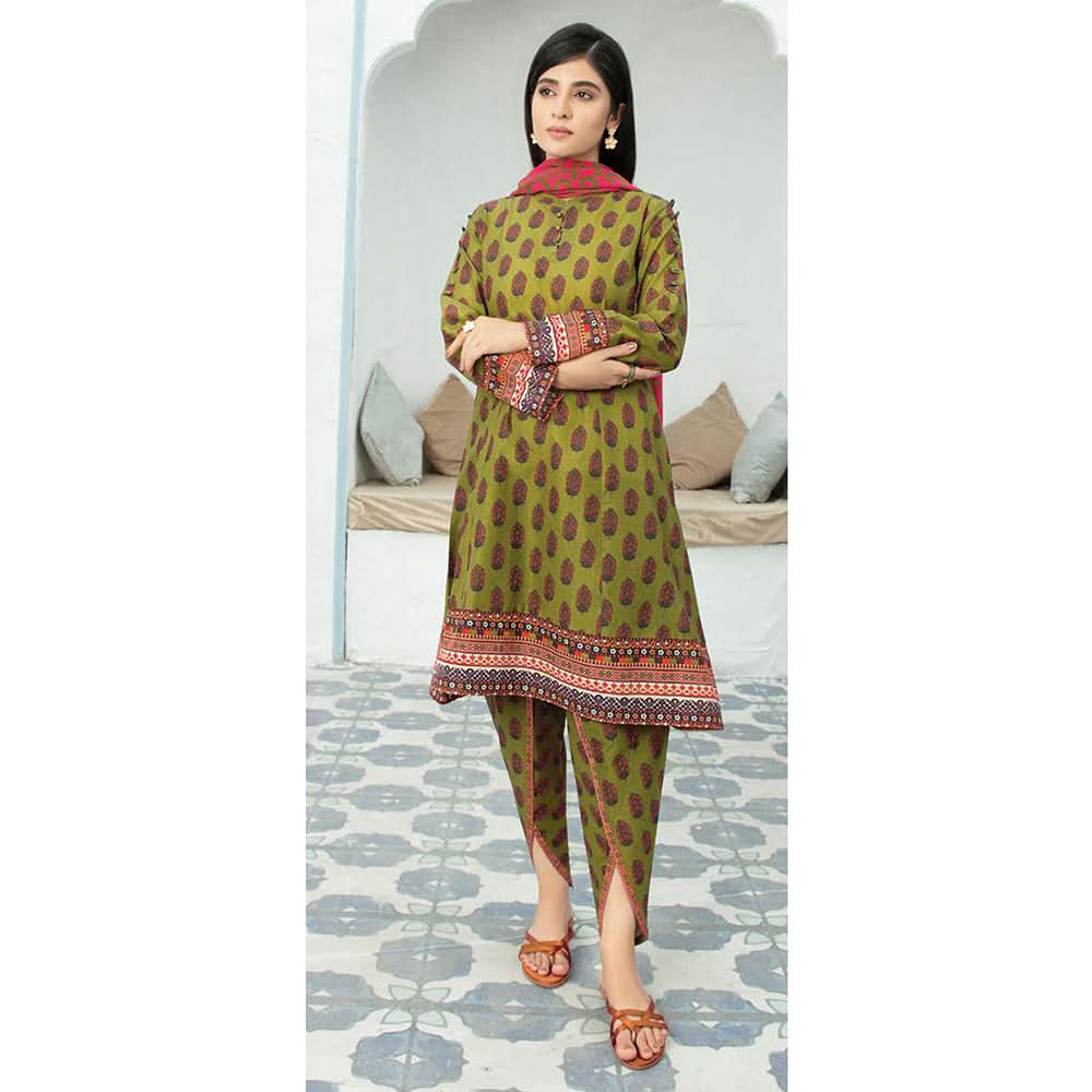 LimeLight Summer 2Pcs Unstitched Suit - Green, Women, 2Pcs Shalwar Suit, Limelight, Chase Value