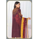 LimeLight Summer 2Pcs Unstitched Suit - Maroon, Women, 2Pcs Shalwar Suit, Limelight, Chase Value