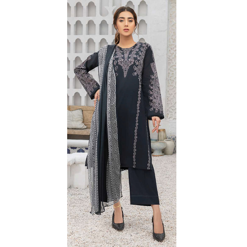 LimeLight Summer 2Pcs Unstitched Suit - Black, Women, 2Pcs Shalwar Suit, Limelight, Chase Value