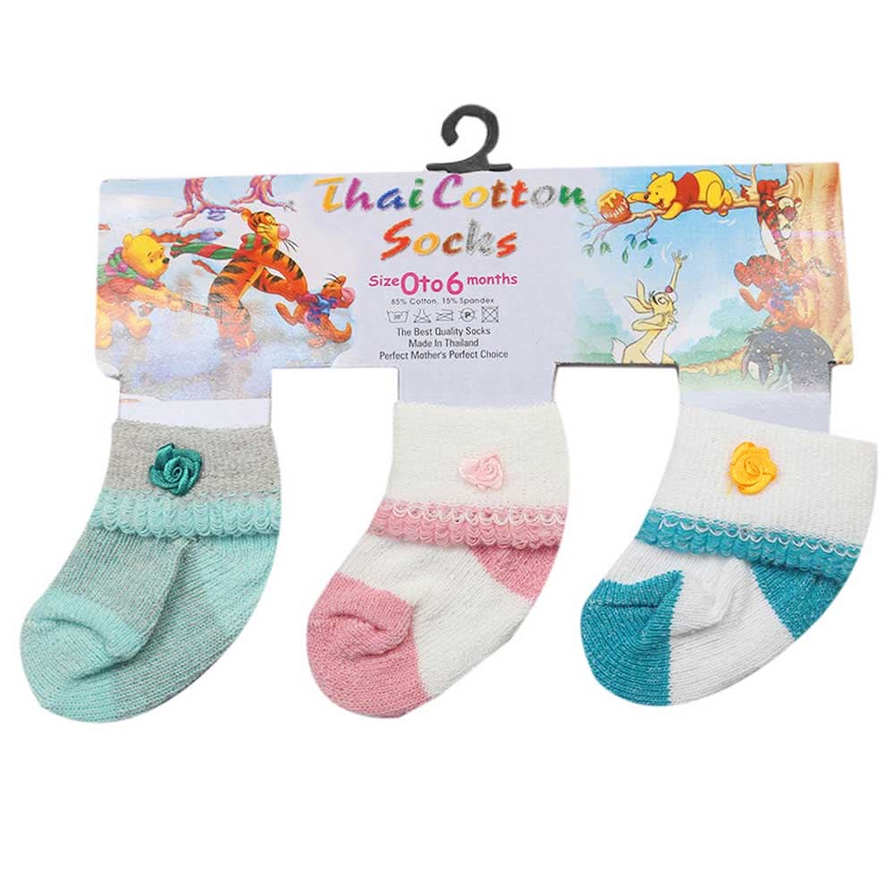 Newborn Socks Pack Of 3 - MM, Newborn Caps, Shoes & Socks, Chase Value, Chase Value