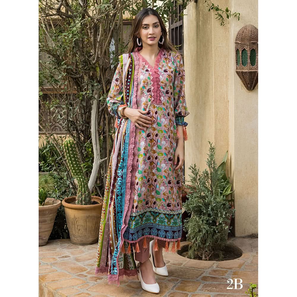 Monsoon Printed Lawn 3 Pcs Unstitched Suit - 4, Women, 3Pcs Shalwar Suit, Al-Zohaib Textiles, Chase Value