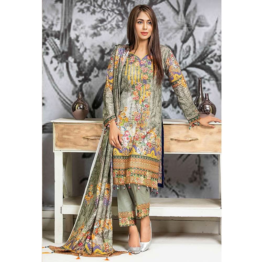 Zarang Embroidered Cotton 3 Piece Un-Stitched Suit - MS2207, Women, 3Pcs Shalwar Suit, Rana Arts, Chase Value