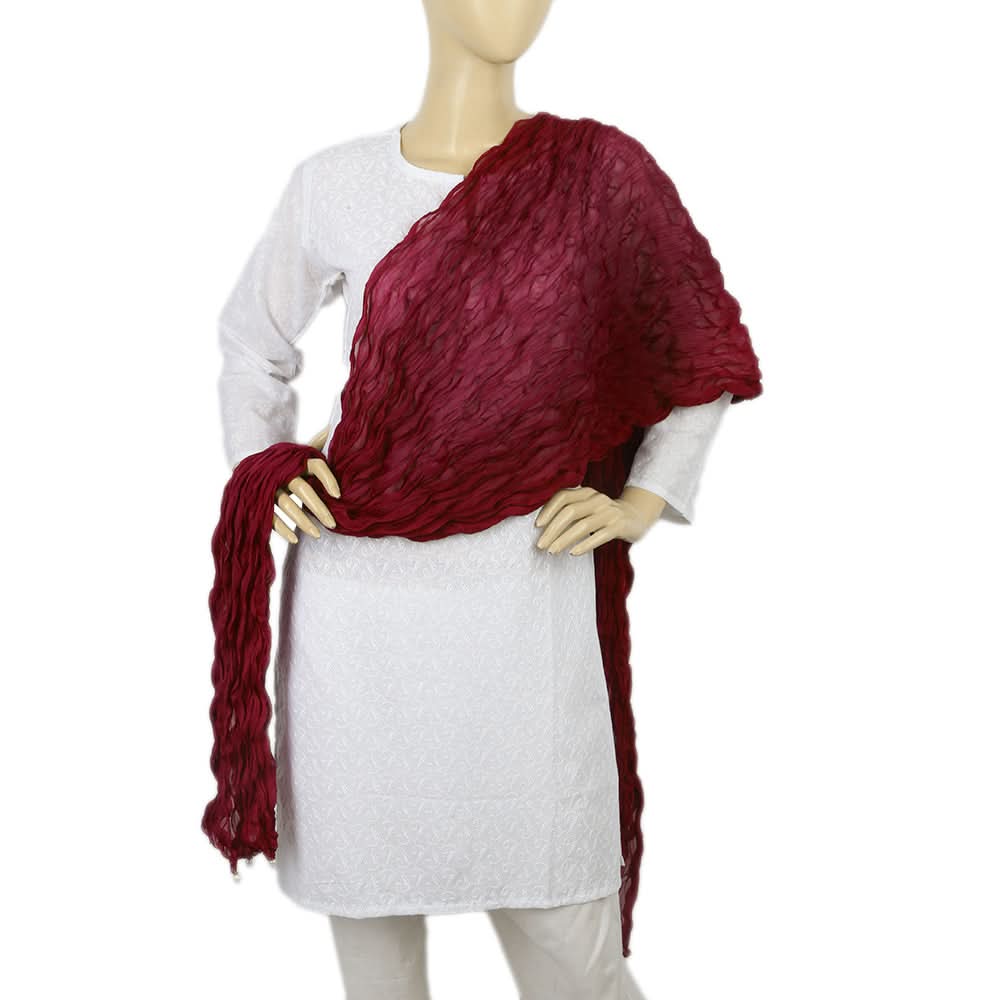 Women's Korkore Chiffon Dupatta - Maroon, Women, Dupatta, Chase Value, Chase Value