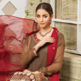 Luxury Embroidered Chiffon Semi-Stitched Suit - N-2737, Women, 3Pcs Shalwar Suit, Rana Arts, Chase Value
