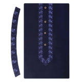 Men's Mashriq Embroidered Un-Stitched Suit - Navy Blue, Men, Unstitched Fabric, Chase Value, Chase Value