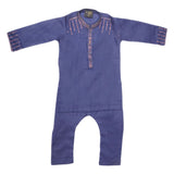 Boys Embroidered Kurta Shalwar Suit - Navy Blue, Kids, Boys Shalwar Kameez, Chase Value, Chase Value
