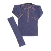 Boys Embroidered Kurta Shalwar Suit - Navy Blue, Kids, Boys Shalwar Kameez, Chase Value, Chase Value