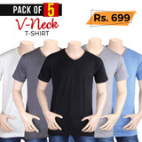 Men's V- Neck T-Shirt Pack Of 5 - Multi - test-store-for-chase-value