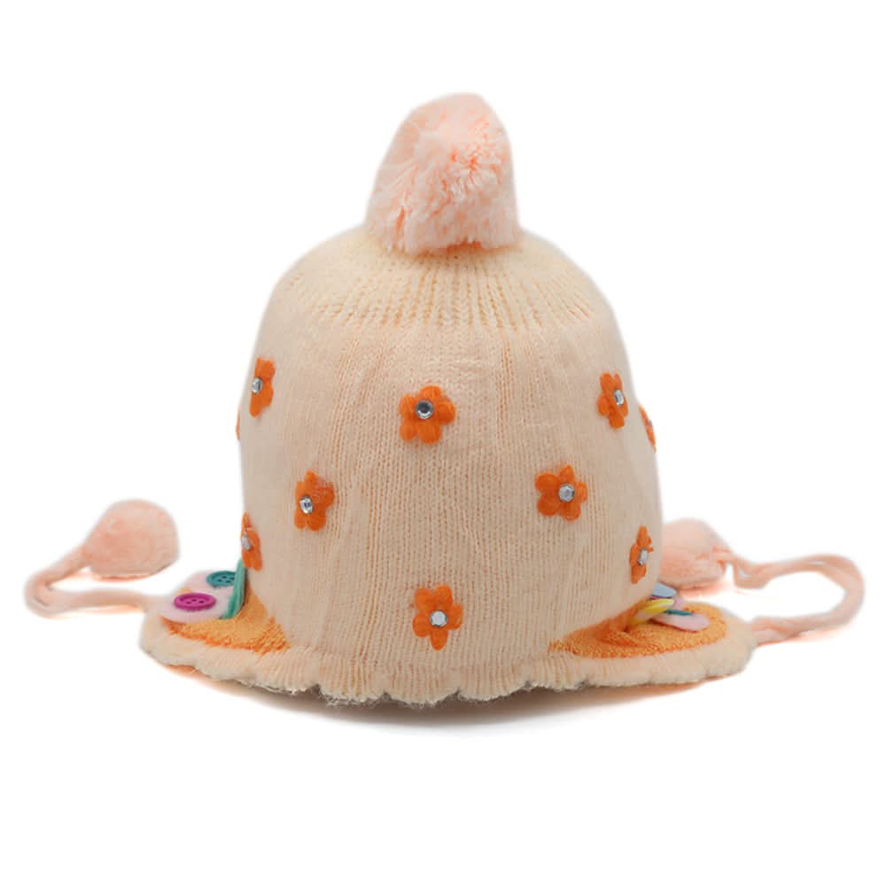 Kids Woolen Cap - Peach, Girls Caps & Gloves, Chase Value, Chase Value