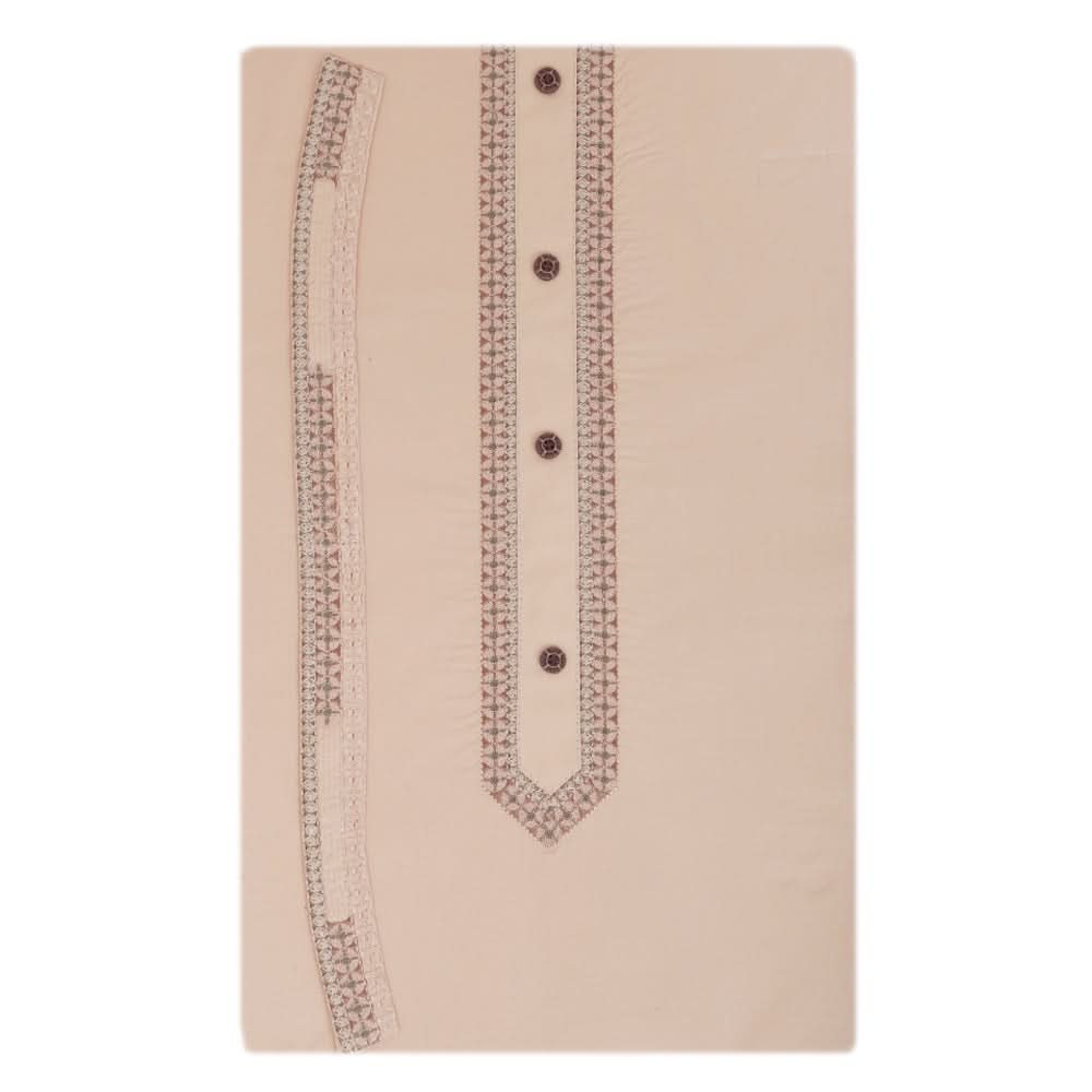 Men's Mashriq Embroidered Un-Stitched Suit - Peach, Men, Unstitched Fabric, Chase Value, Chase Value