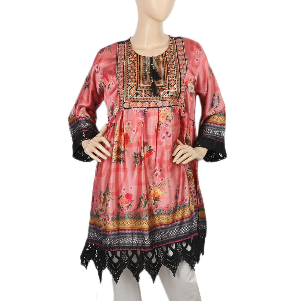 Women's Digital Printed Kurti - Pink, Women, Ready Kurtis, Chase Value, Chase Value