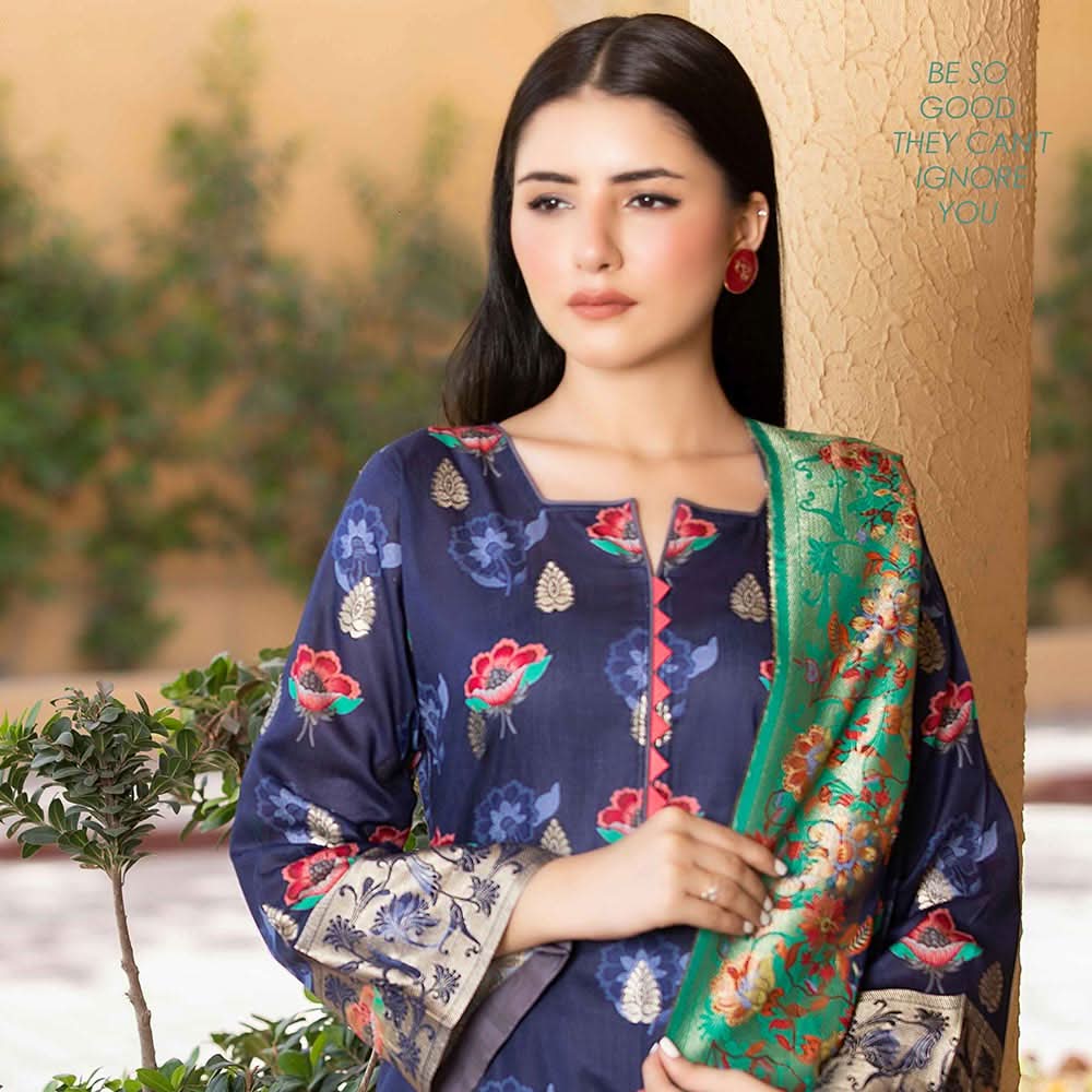 Rang Rasiya Jacquard Broshia Lawn 3 Pcs Un-Stitched Suit - 5, Women, 3Pcs Shalwar Suit, Rana Arts, Chase Value