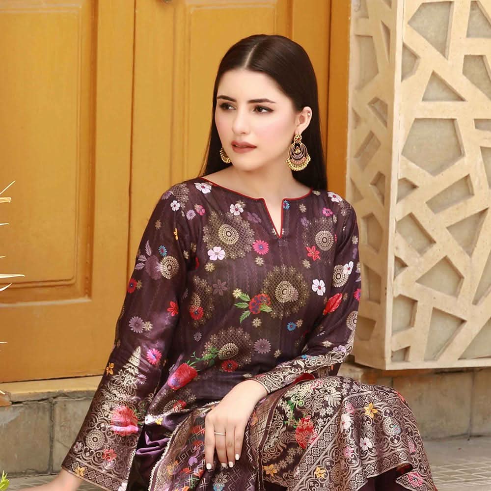 Rang Rasiya Jacquard Broshia Lawn 3 Pcs Un-Stitched Suit - 7, Women, 3Pcs Shalwar Suit, Rana Arts, Chase Value