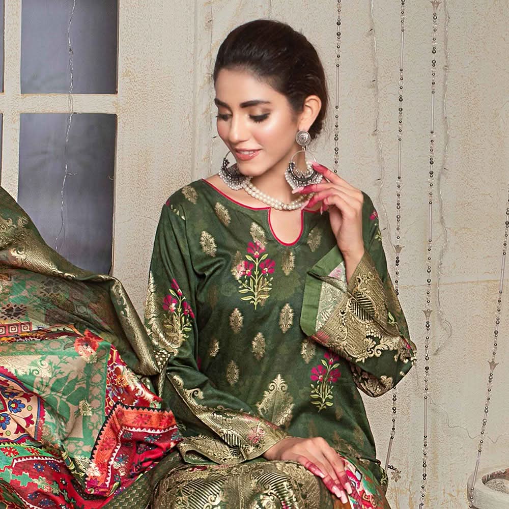 Rang Rasiya Jacquard Broshia Lawn 3 Pcs Un-Stitched Suit - 1, Women, 3Pcs Shalwar Suit, Rana Arts, Chase Value