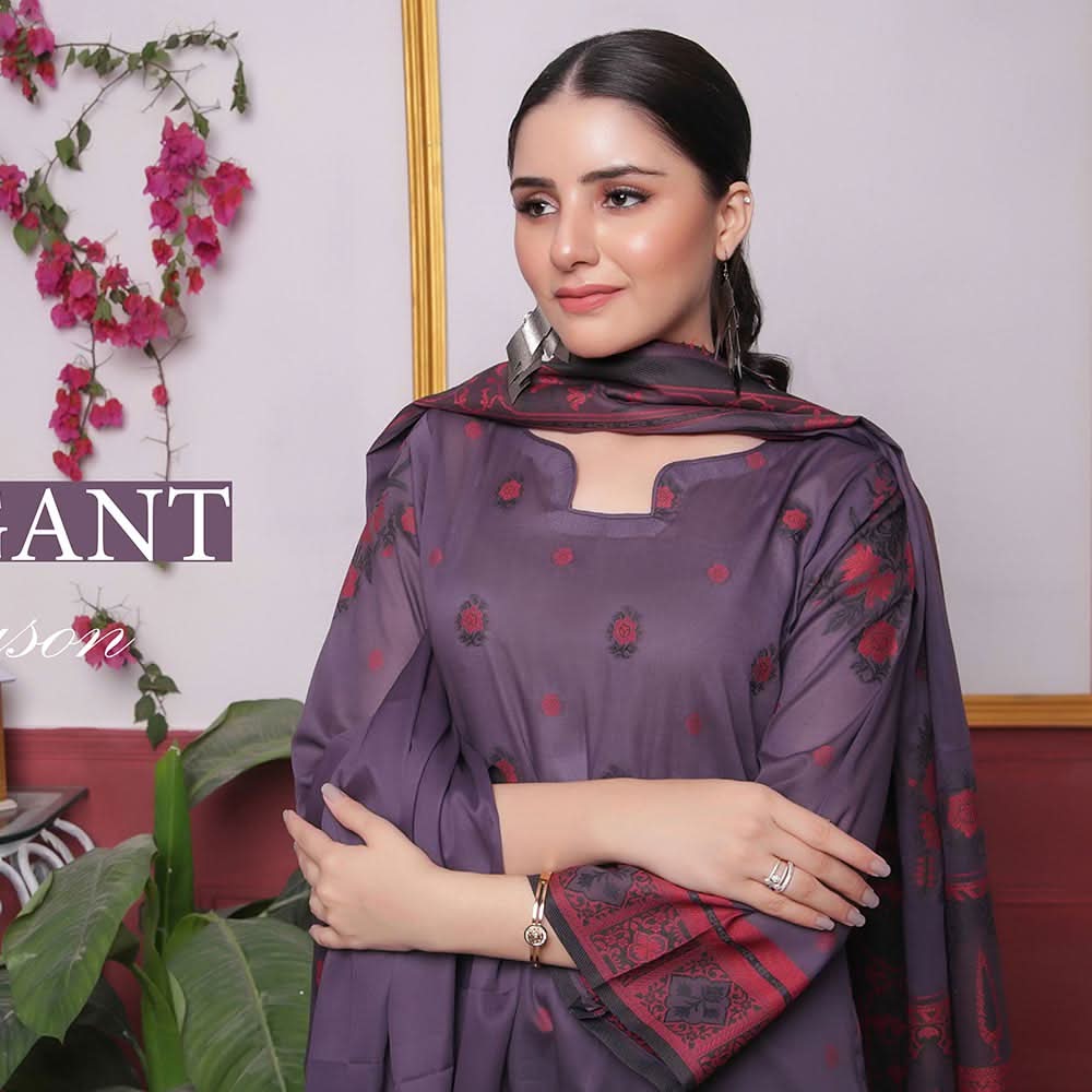 Rivisihing Banarsi Embroidered 3 Pcs Un-Stitched Suit - 8, Women, 3Pcs Shalwar Suit, Rana Arts, Chase Value