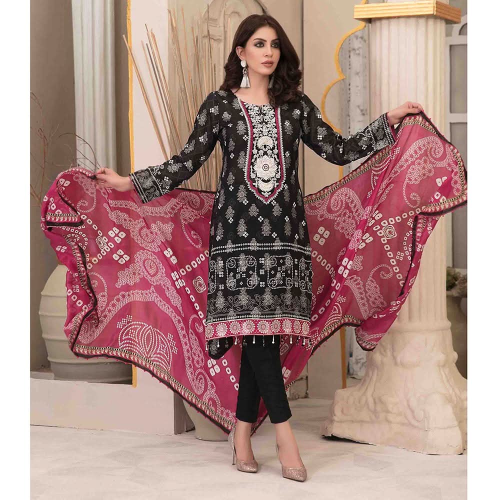 Tawakkal RANGOU ME KHOYA Broshia With Chundri Silk Duppata 3 Pcs Un-Stitched Suit - 1719, Women, 3Pcs Shalwar Suit, Tawakkal Fabrics, Chase Value